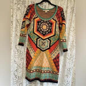 Flying Tomato Knit Kaleidoscope Sweater Dress